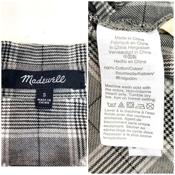 MADEWELL Plaid Westlake Shirt in Gray Menswear Plaid Size S Style #MA837 - Picture 5 of 7